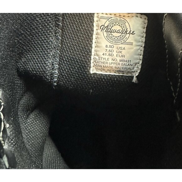 Milwaukee Black Leather Harness Square Toe Motorcycle Boots #MB431 Men's 8.5D - Picture 8 of 8
